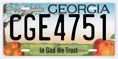 GA license plate CGE4751