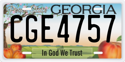 GA license plate CGE4757