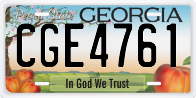 GA license plate CGE4761