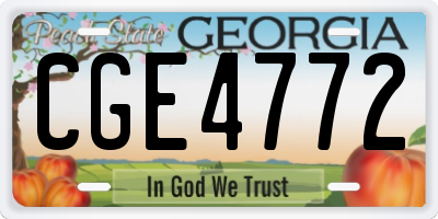 GA license plate CGE4772