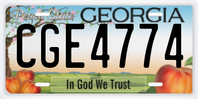 GA license plate CGE4774