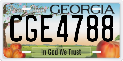 GA license plate CGE4788