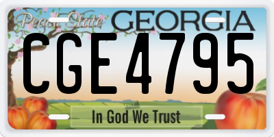 GA license plate CGE4795