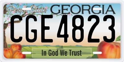 GA license plate CGE4823
