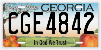 GA license plate CGE4842
