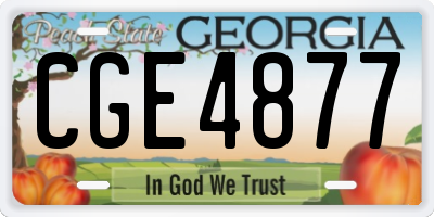 GA license plate CGE4877