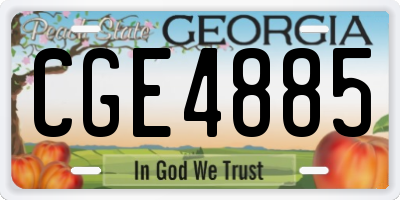 GA license plate CGE4885