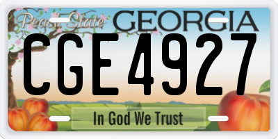 GA license plate CGE4927