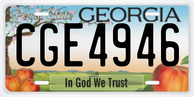 GA license plate CGE4946
