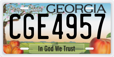 GA license plate CGE4957