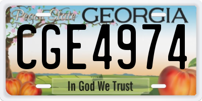 GA license plate CGE4974