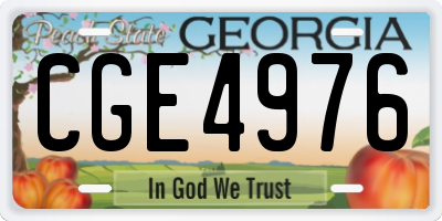 GA license plate CGE4976