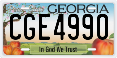 GA license plate CGE4990