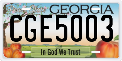 GA license plate CGE5003