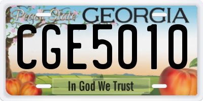 GA license plate CGE5010