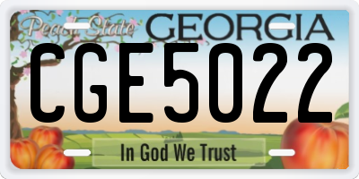 GA license plate CGE5022