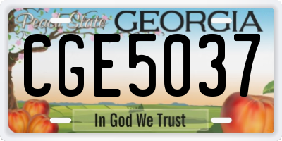 GA license plate CGE5037