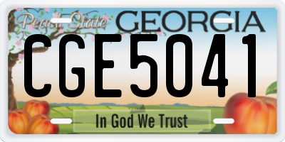 GA license plate CGE5041