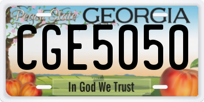 GA license plate CGE5050