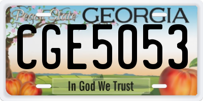 GA license plate CGE5053