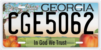 GA license plate CGE5062