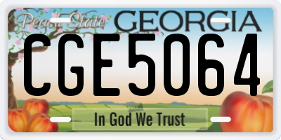 GA license plate CGE5064