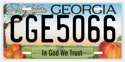 GA license plate CGE5066