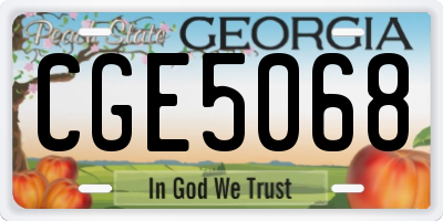 GA license plate CGE5068
