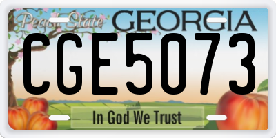 GA license plate CGE5073
