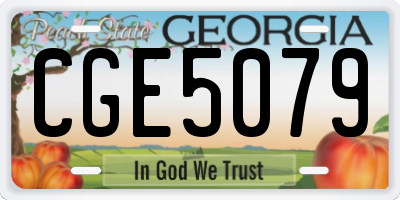 GA license plate CGE5079