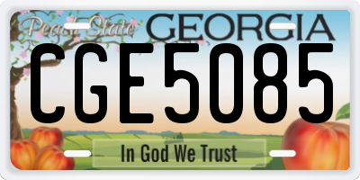 GA license plate CGE5085