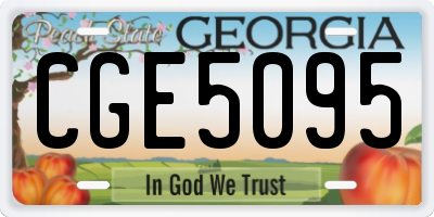 GA license plate CGE5095