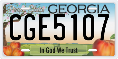 GA license plate CGE5107