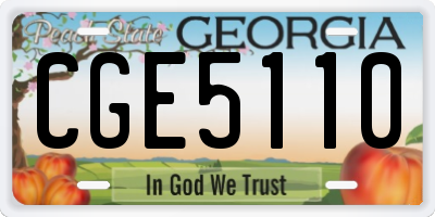 GA license plate CGE5110