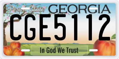 GA license plate CGE5112
