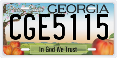 GA license plate CGE5115