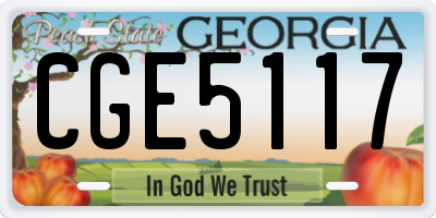 GA license plate CGE5117