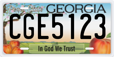 GA license plate CGE5123