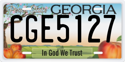 GA license plate CGE5127