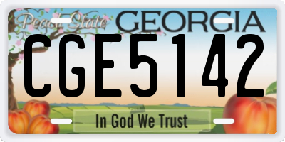 GA license plate CGE5142