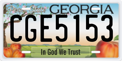 GA license plate CGE5153