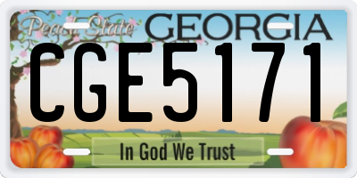 GA license plate CGE5171