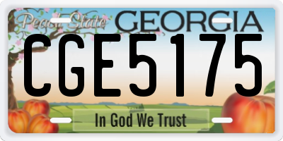GA license plate CGE5175