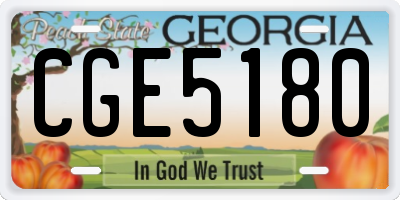 GA license plate CGE5180