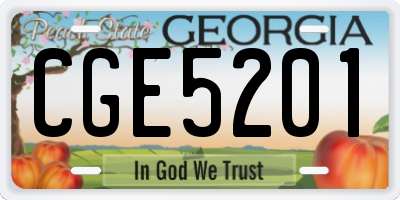 GA license plate CGE5201