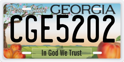 GA license plate CGE5202