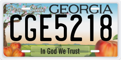 GA license plate CGE5218