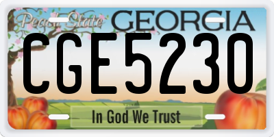GA license plate CGE5230