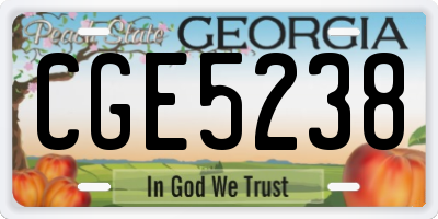 GA license plate CGE5238