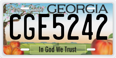 GA license plate CGE5242